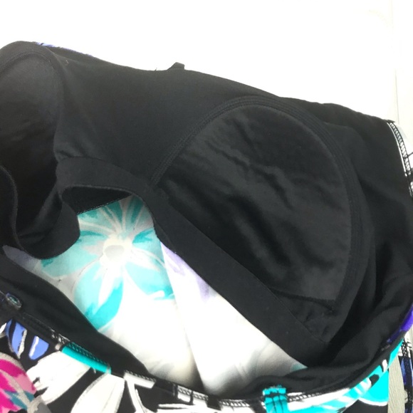 Simply Swim tankini adjustable strap swim top black with bright floral print - Picture 8 of 9